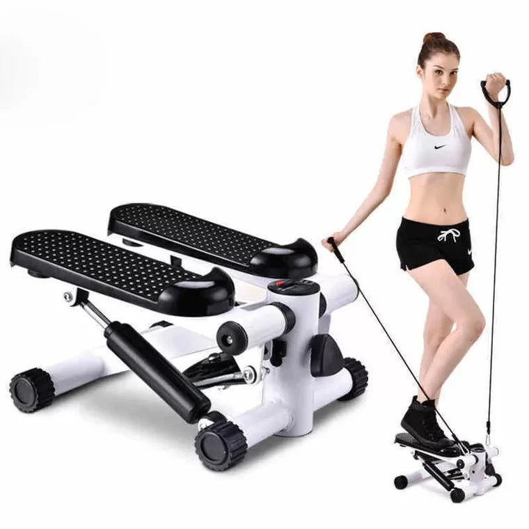 LCD جهاز اللياقة البدنية و المشي للتمرين في المنزل مع أشرطة مقاومة و شاشة mini stepper exercise machine