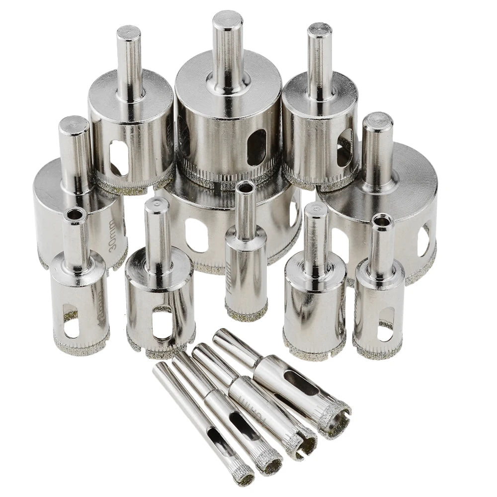 مثقاب الزجاج للزجاج والسيراميك والبورسلين والبلاط والسيراميك Ensemble de 15 pcs scie cloche, coupe-verre diamant