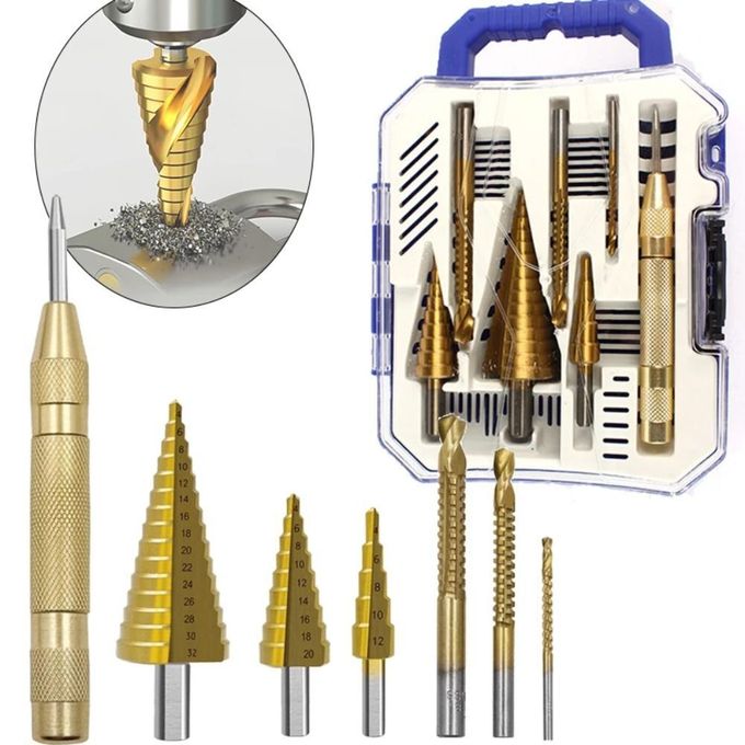 ميشات من التيتانيوم  Kit de 7 Forets en Acier au Titane طقم مثقاب متدرج مكون من 7 قطع