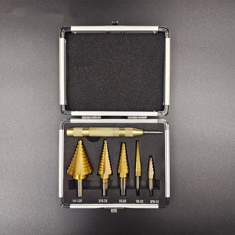 ميشات من التيتانيوم  Kit de 6 Forets en Acier au Titane طقم مثقاب متدرج مكون من 6 قطع