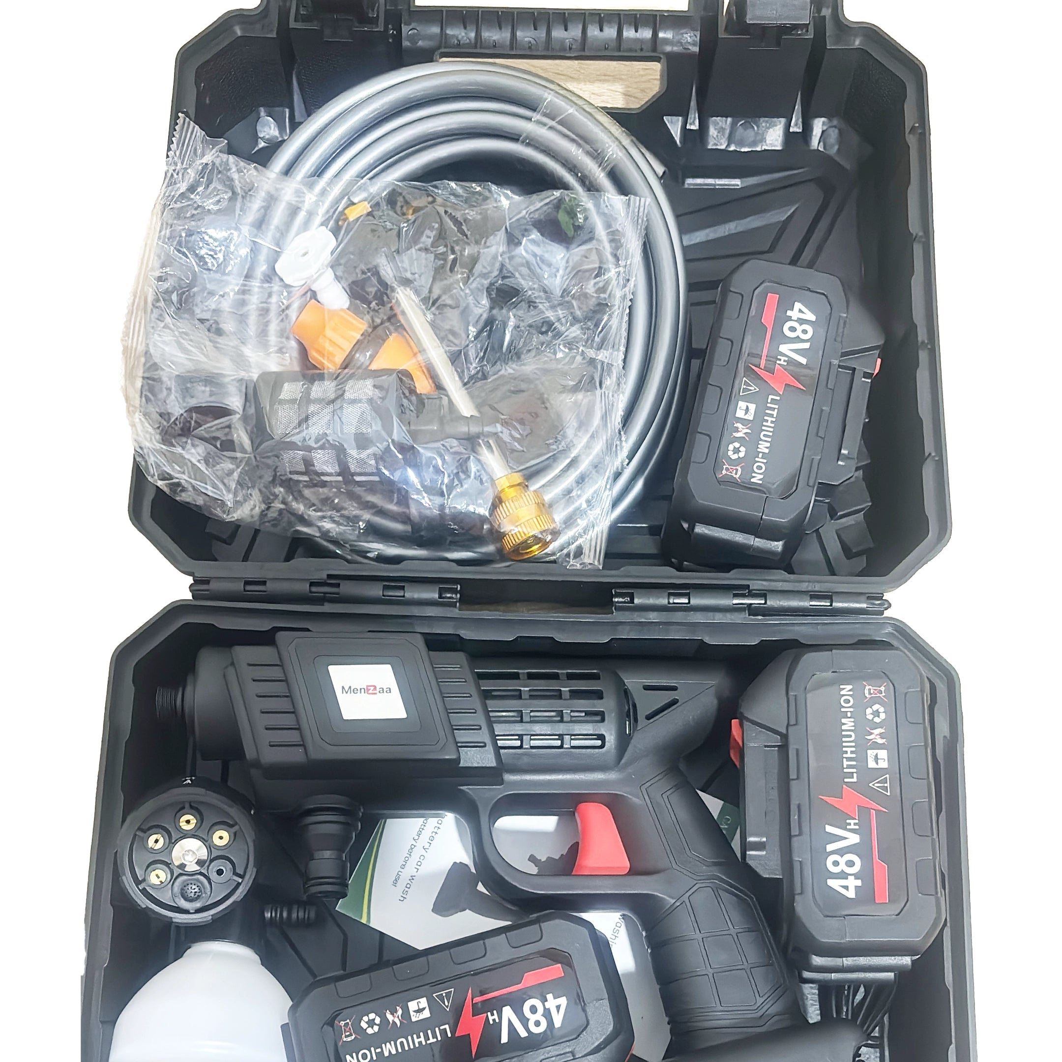 رشاش ماء ألماني للرش والسقي مع 3 بطاريات 48 فولط pistolet lavage Nettoyeur haute pression sans fil