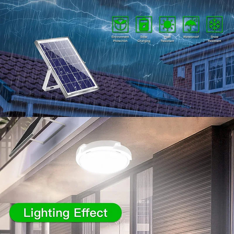 Plafonnier Solaire 200W LED Solar Ceiling Light المصباح الشمسي السقفي بقدرة 200 واط