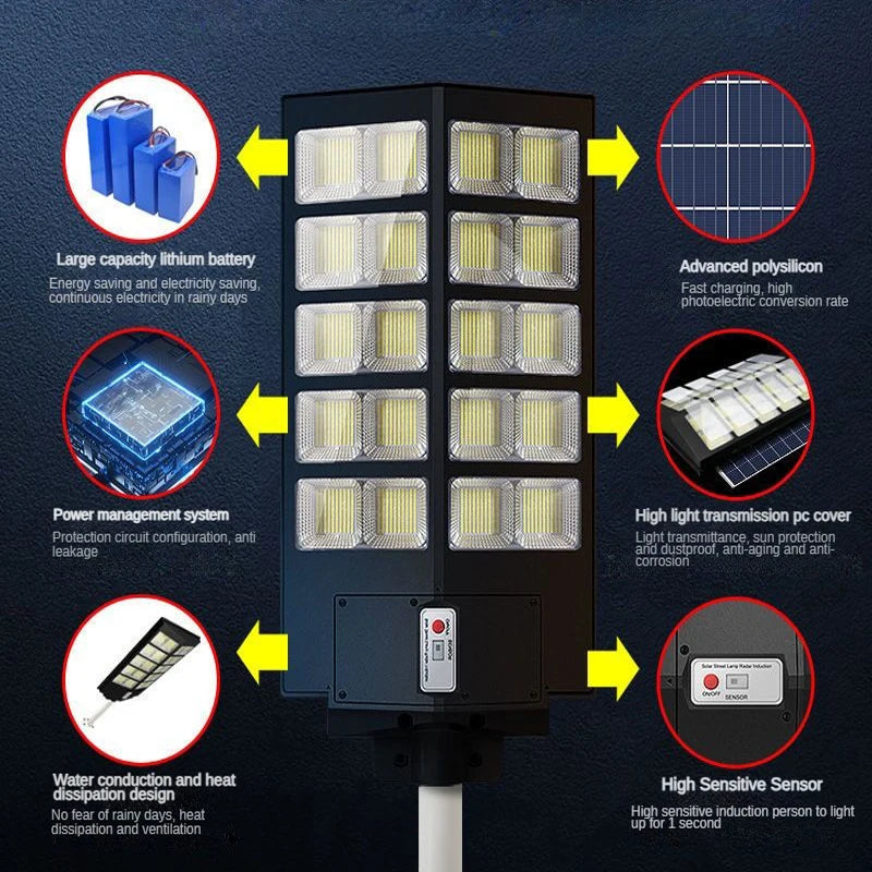مصباح الطاقة الشمسية Solar Street Light 600w Garden Solar Lighting