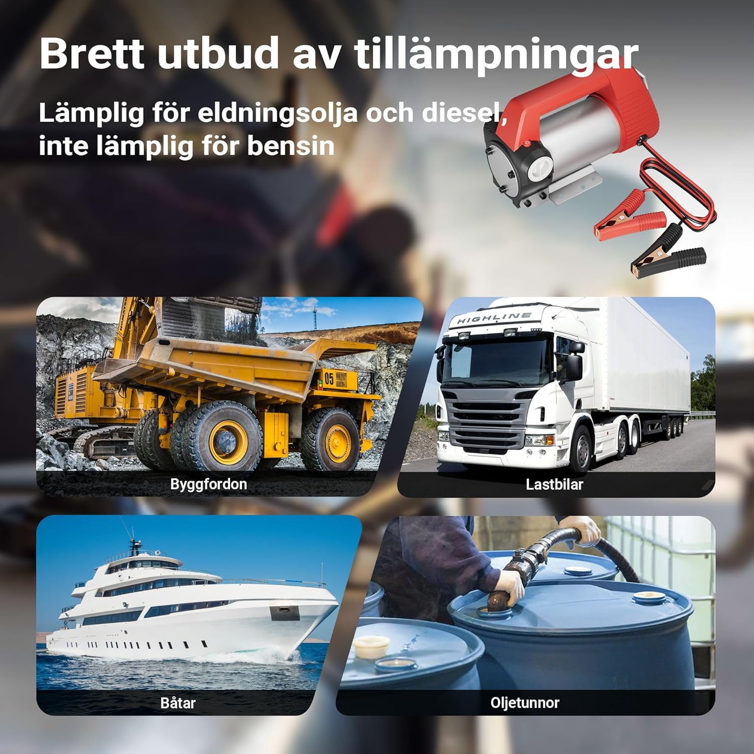Pompe de Transfert de Gasoil Oil Water Transfer Pump مضخة المحمولة لنقل المياه / الوقود