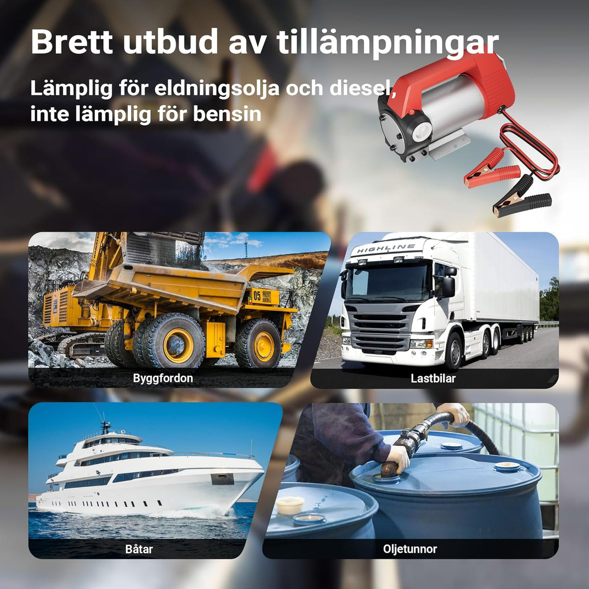 Pompe de Transfert de Gasoil Oil Water Transfer Pump مضخة المحمولة لنقل المياه / الوقود