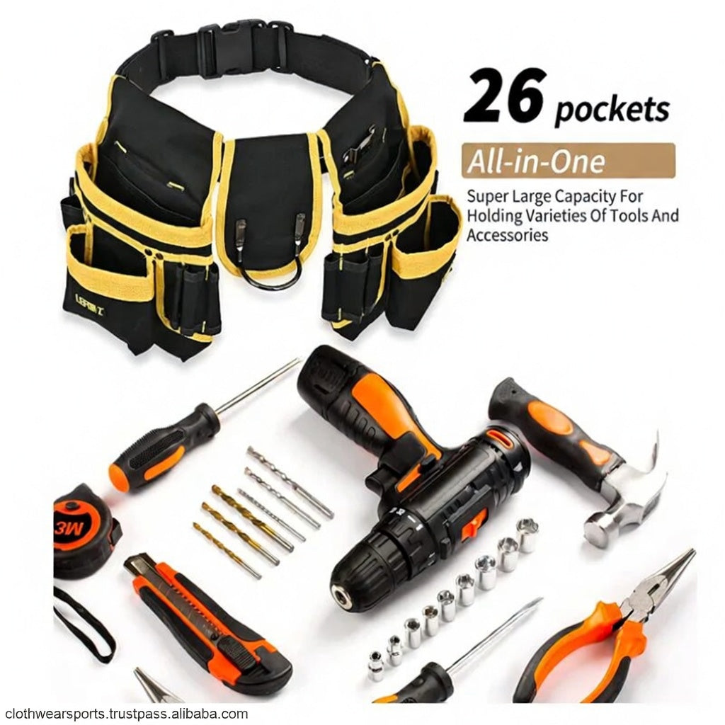 Tool Belt Bag Professional Pocket Carpenters حزام أدوات مع صدرية احترافي