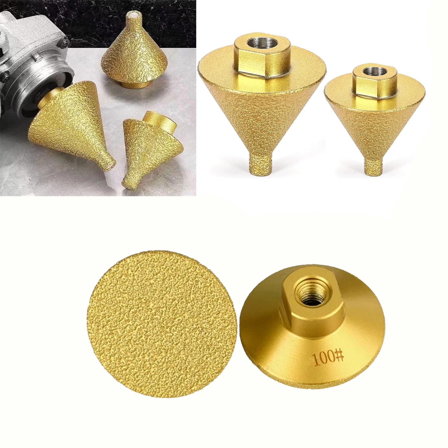 قرص تقطيع مع رؤوس حفر ،ثقب و تلميع  للبلاط والحجر والسيراميك diamond chamfer bit