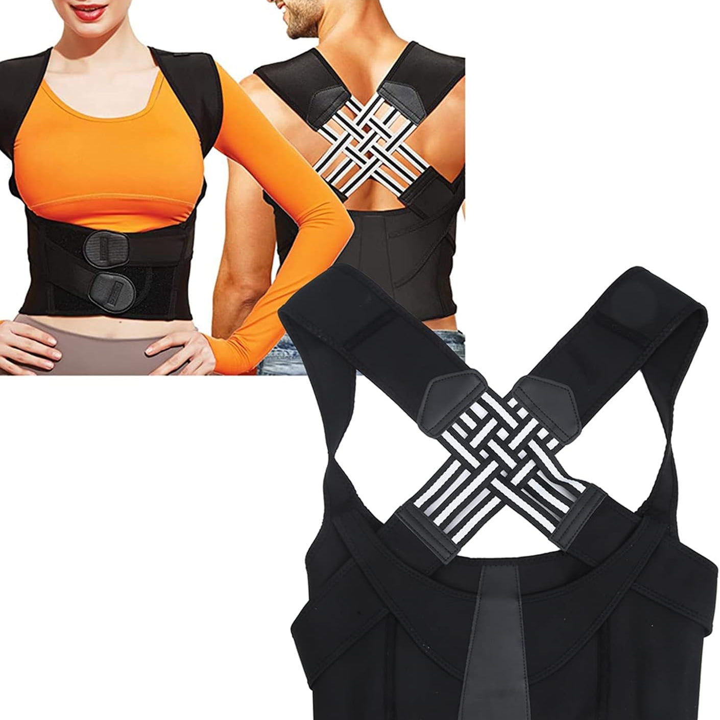 حزام داعم للظهر و البطن، قابل للتعديل مصحح للوضعيات السيئة خاص بتعديل وضعيات العمود الفقري Ceinture de Soutien Dorsale