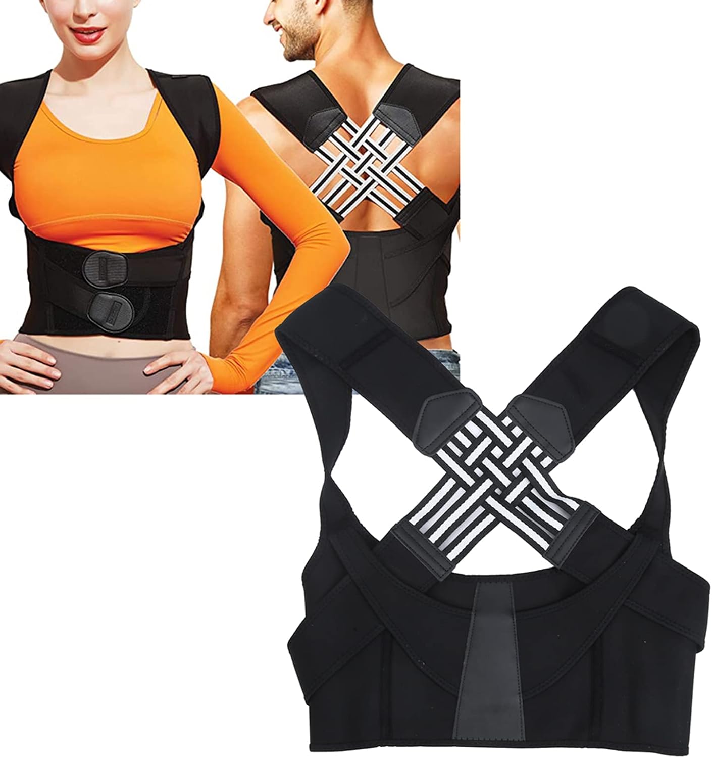 حزام داعم للظهر و البطن، قابل للتعديل مصحح للوضعيات السيئة خاص بتعديل وضعيات العمود الفقري Ceinture de Soutien Dorsale