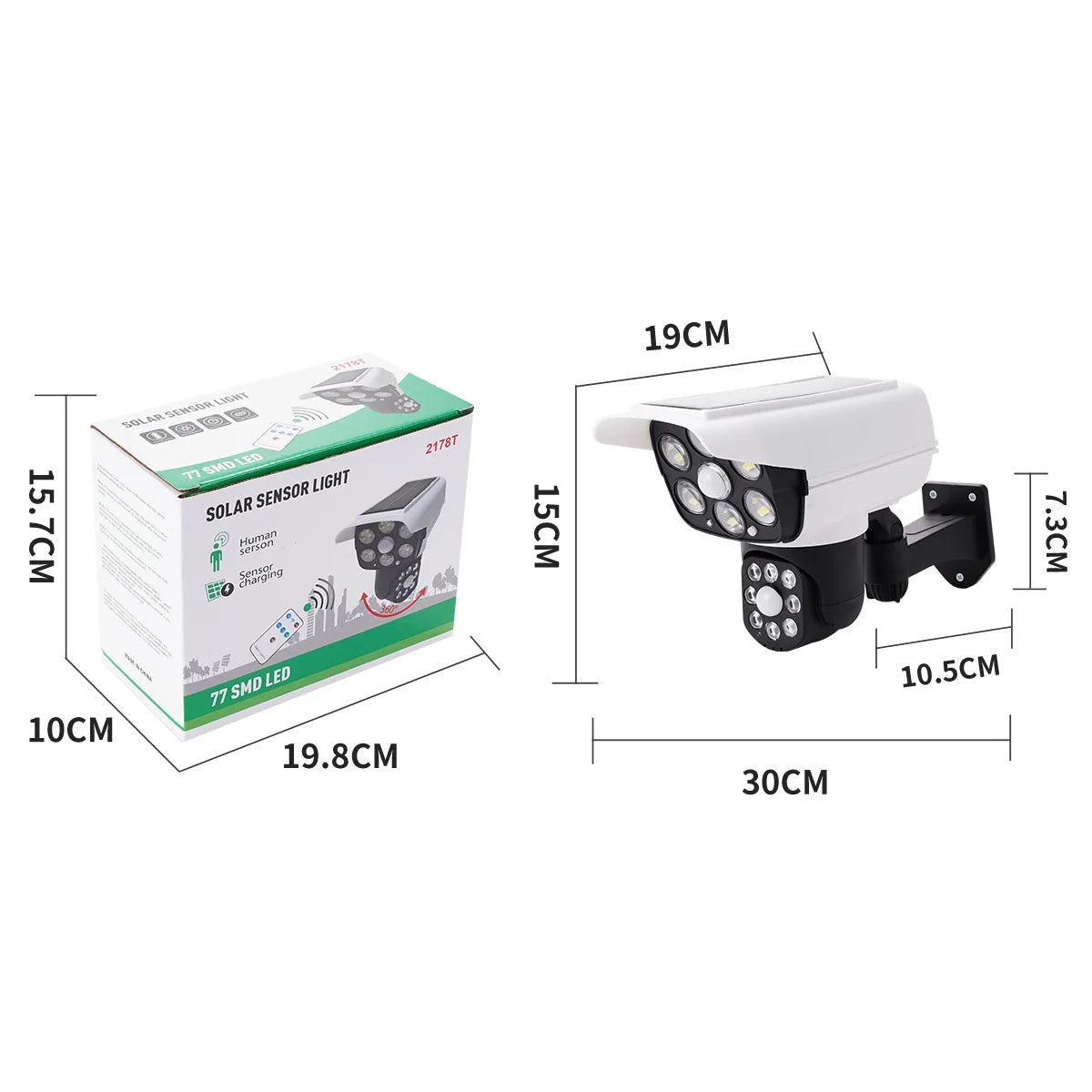 مصباح الطاقة الشمسية مع كاميرا وهمية solar sensor light with camera