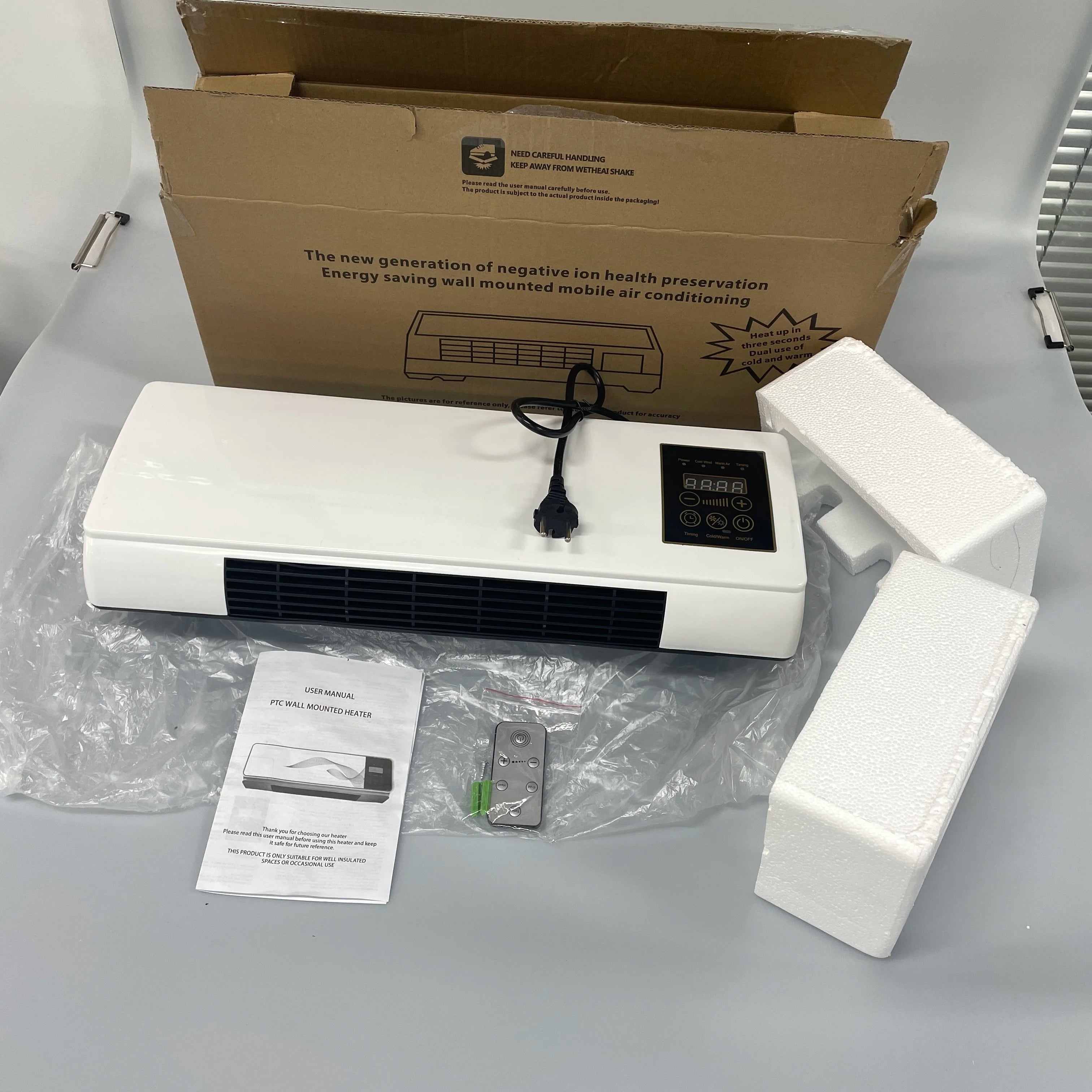 🔥❄️ جهاز التدفئة المعلق على الجدار – موديل 2025 Mini Climatiseur Et Chauffage Petit Climatiseur Mural Portable Avec Télécommande