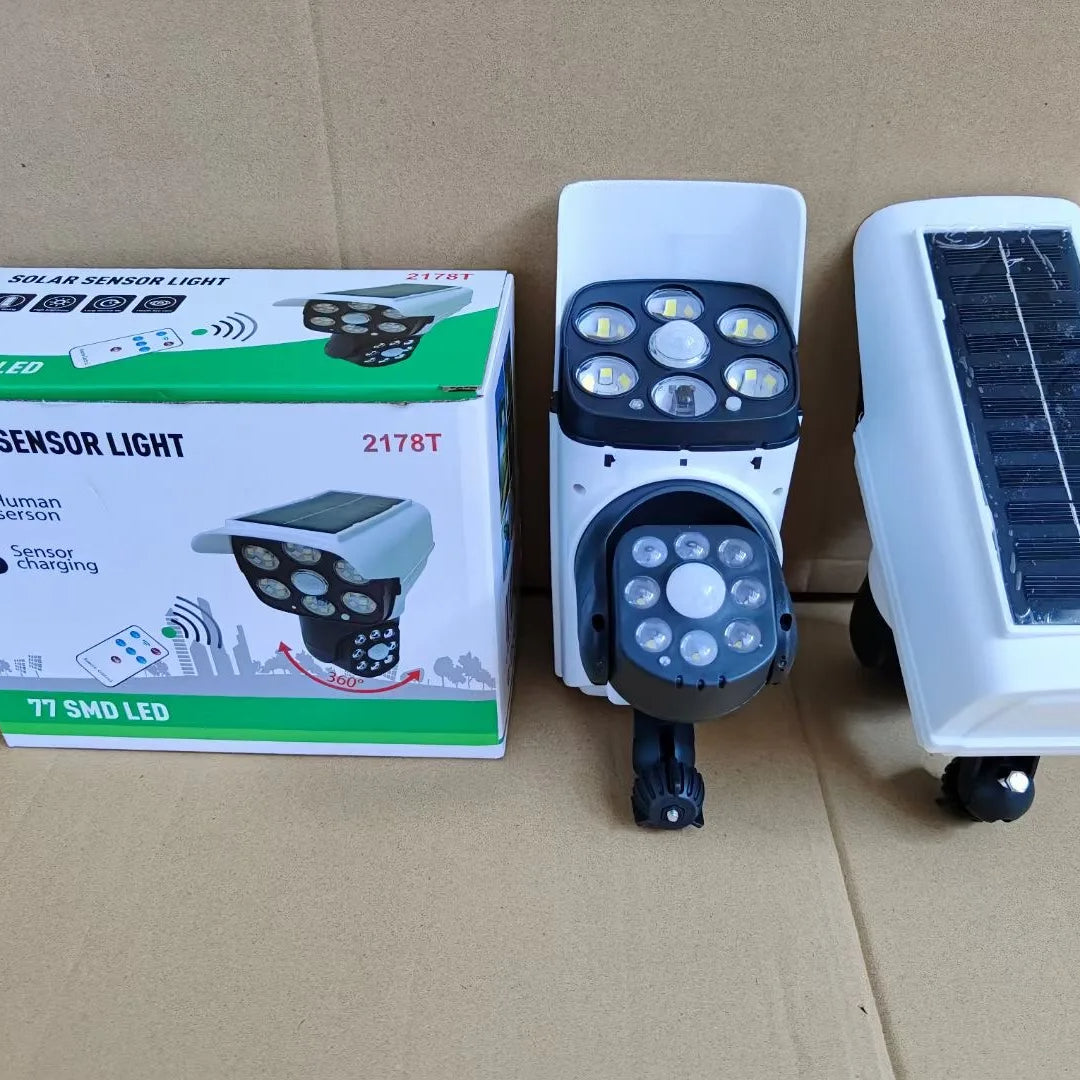 مصباح الطاقة الشمسية مع كاميرا وهمية solar sensor light with camera