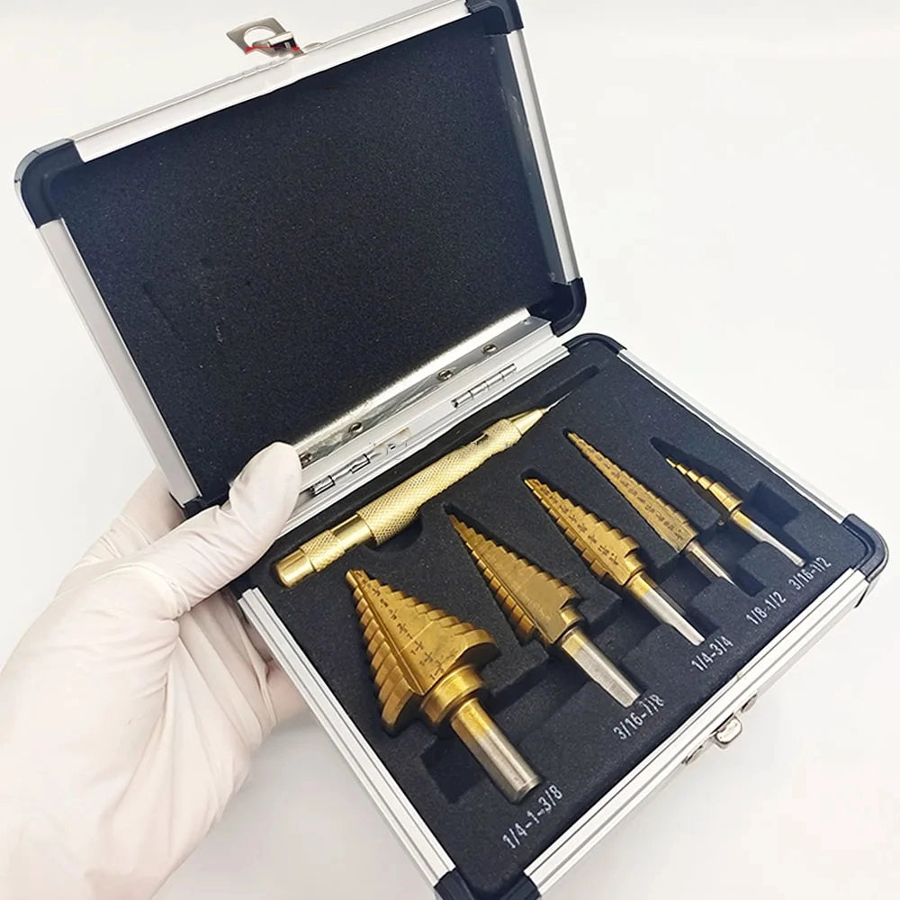ميشات من التيتانيوم  Kit de 6 Forets en Acier au Titane طقم مثقاب متدرج مكون من 6 قطع