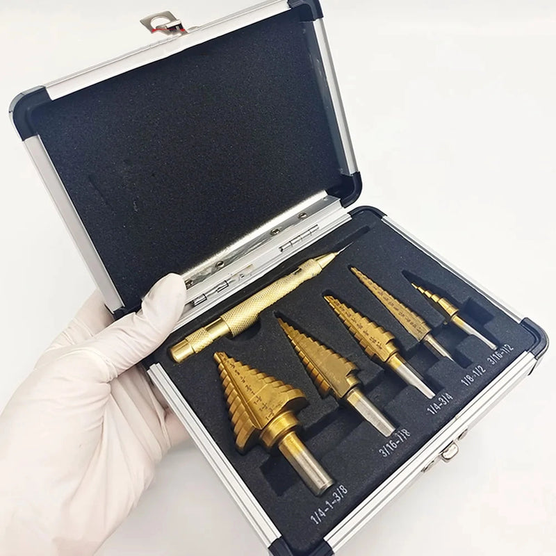 ميشات من التيتانيوم  Kit de 6 Forets en Acier au Titane طقم مثقاب متدرج مكون من 6 قطع